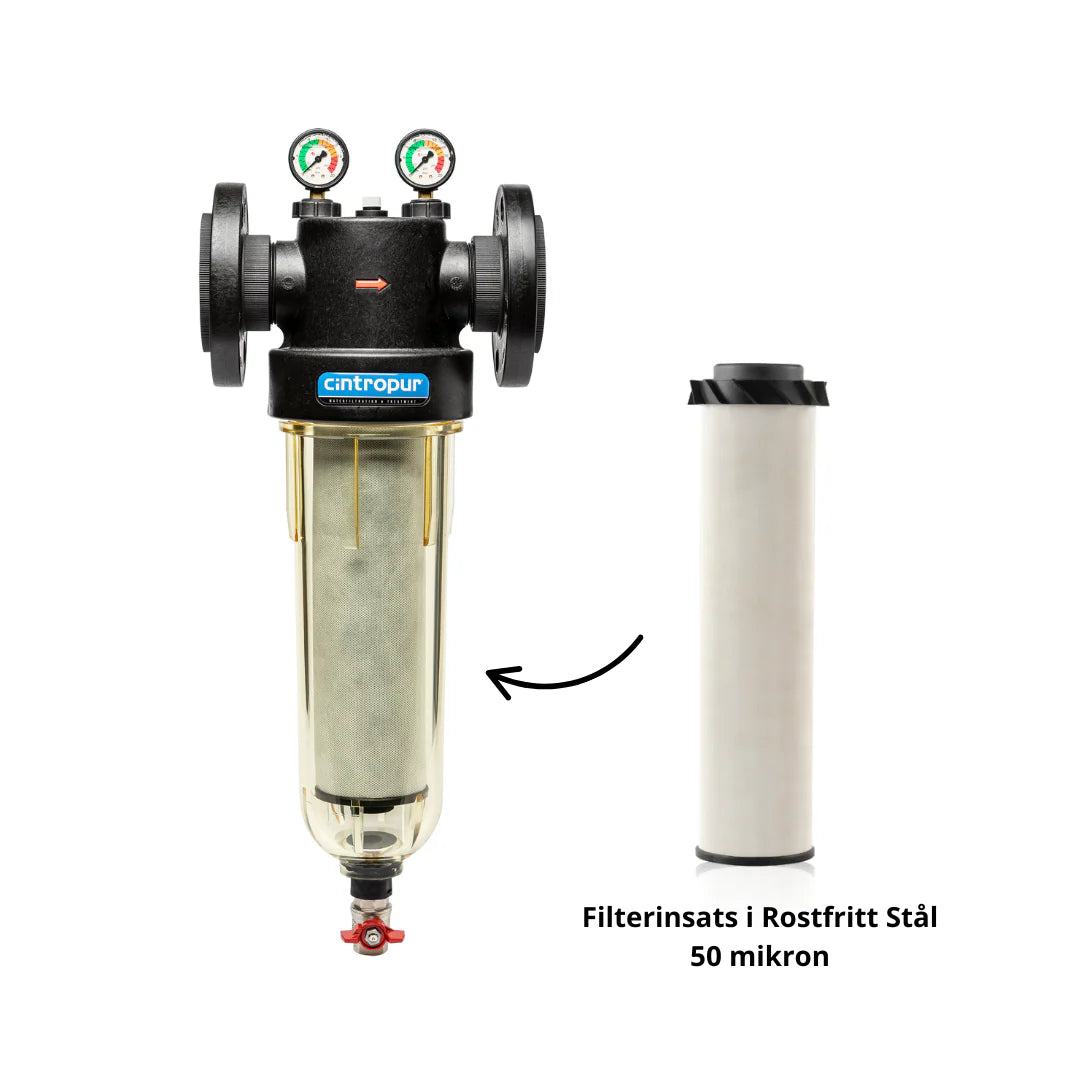 Cintropur vattenfilter NW650i – Tvättbart 50 mikron filter i rostfritt stål
