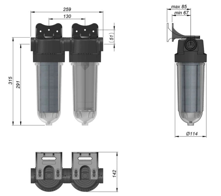 Cintropur vattenfilter egen brunn SL240 Duo (Partikel+Kol filtrering)
