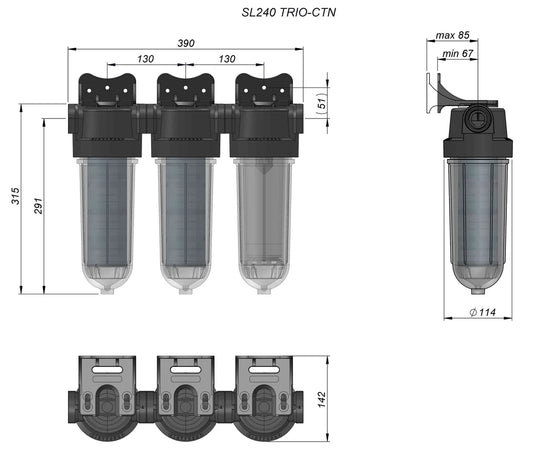 Cintropur vattenfilter SL240 Trio - Partikel & kolfilter